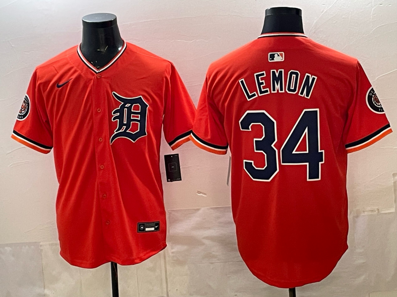 Men Detroit Tigers #34 Lemon orange Game Nike MLB Jersey032101->detroit tigers->MLB Jersey